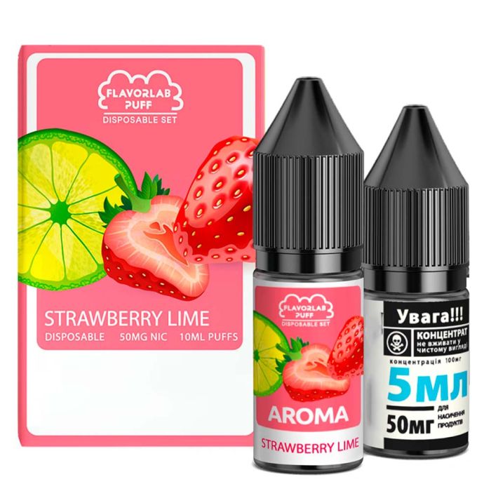 Flavorlab Disposable Puff Strawberry Lime, 10 мл